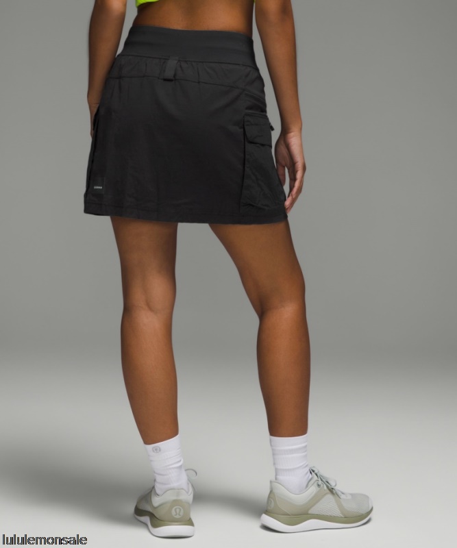 Lululemon Damen DELULU378 | Cargo-Hochhaus-Wanderrock Mit Mehreren Taschen Schwarz